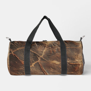 Vintage Rough Leather Texture Duffle Bag