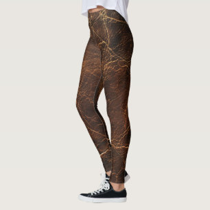 Vintage Rough Leather Texture Leggings