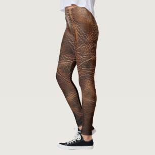 Vintage Rough Leather Texture Leggings