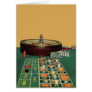 Vintage Roulette Table Casino Game, Gambling Chips