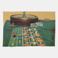 Vintage Roulette Table Casino Game, Gambling Chips