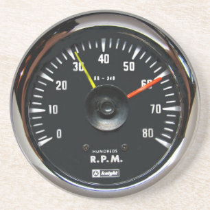 Vintage Round Analogue Auto Tachometer Drink Coast Coaster