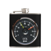 Vintage Round Analogue Auto Tachometer Flask