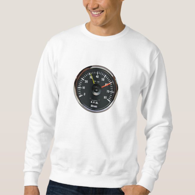 Vintage Round Analogue Auto Tachometer Sweatshirt (Front)