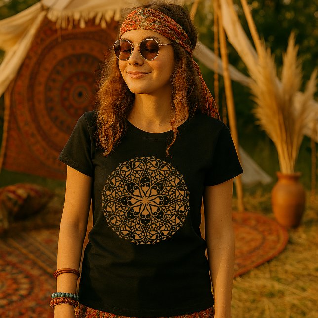 Vintage Round Bohemian Style Ornament T-Shirt (Creator Uploaded)