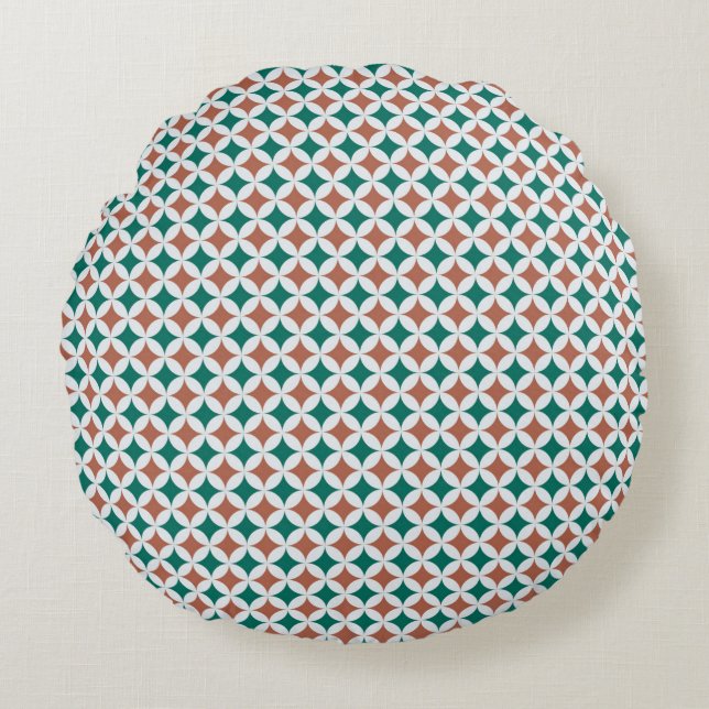 Vintage round cushion pattern geometric circles (Front)