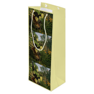 Vintage Rousseau Fight Between Tiger and Buffalo Wine Gift Bag