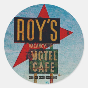 Vintage Route 66 America roadside travel Classic Round Sticker