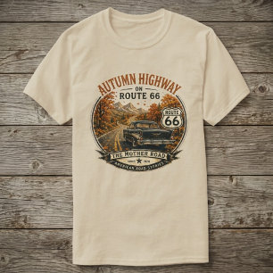 Vintage Route 66 Autumn Road T-Shirt