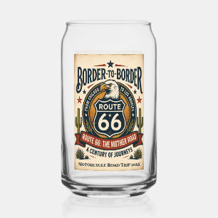 Vintage Route 66 Border to Border Americana Can Glass