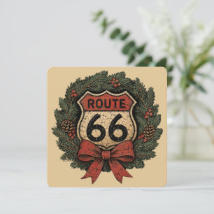 Vintage Route 66 Christmas Wreath