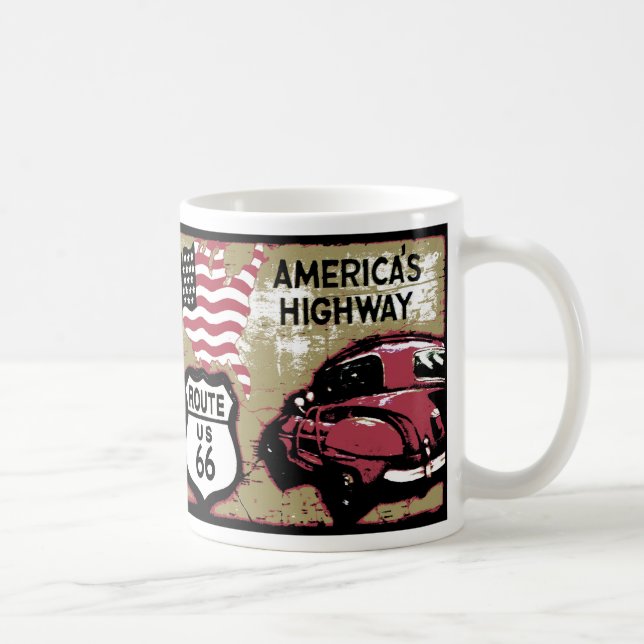 Vintage Route 66 Coffee Mug (Right)