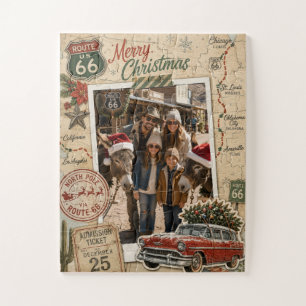Vintage Route 66 Custom Scrapbook Holiday Game Jigsaw Puzzle