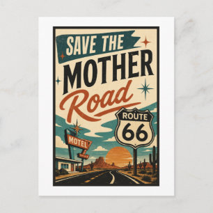 Vintage Route 66 Desert Motel Highway Americana Postcard