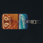 Vintage Route 66 Luggage Tag<br><div class="desc">Original Vintage Republic Design featuring a Cadillac El Dorado driving across America on Route 66.</div>