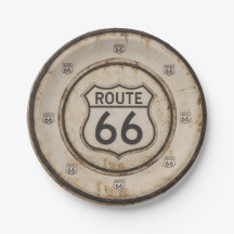 Vintage Route 66 Paper Plate