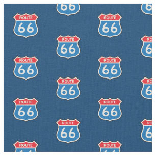 Vintage Route 66 Street Signs Fabric