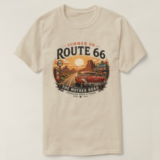 Vintage Route 66 Summer Road Trip T-Shirt