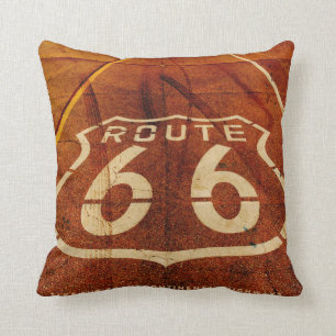 Vintage Route 66 Throw Pillow