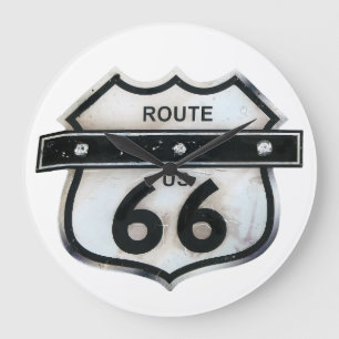 Vintage Route 66 USA America Highway Sign. Large Clock