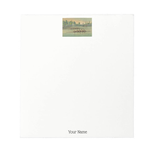 Vintage Rowers Crew Race Boat Race Notepad (Front)