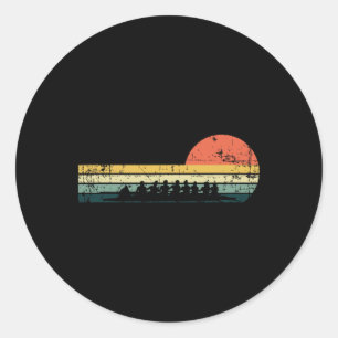 Vintage Rowing Crew Funny Rower Boating Team Gift  Classic Round Sticker