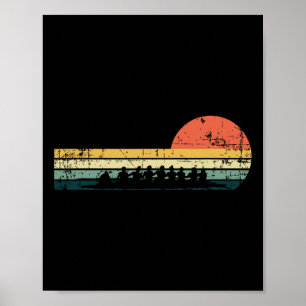 Vintage Rowing Crew Funny Rower Boating Team Gift Poster