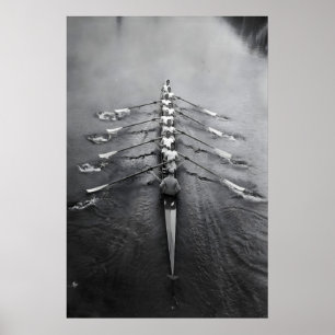 Vintage Rowing Team Photo, Retro Sports Wall Art