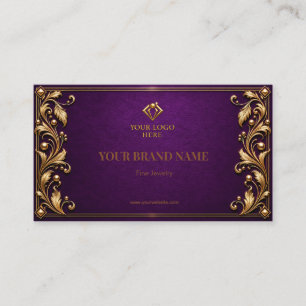 Vintage Royal Amethyst Purple Gold Earring Card