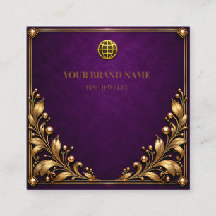 Vintage Royal Amethyst Purple Gold Necklace Card