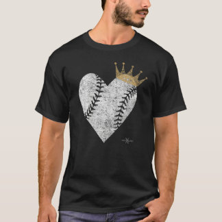 Vintage Royal Baseball Heart With Crown T-Shirt