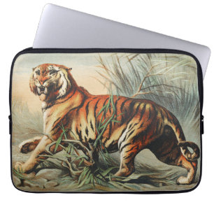 Vintage Royal Bengal Tiger Naturalist Art Print Laptop Sleeve
