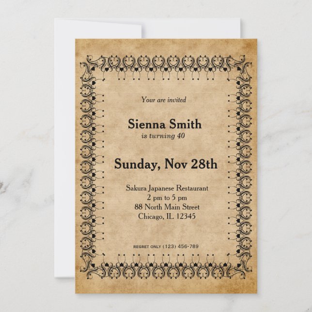 Vintage Royal birthday Invitation (Front)