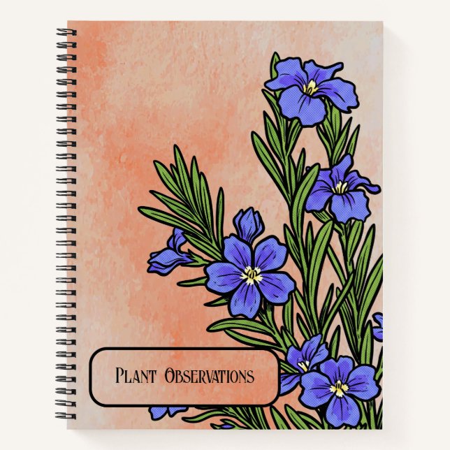 Vintage Royal Blue Dampiera Notebook (Front)