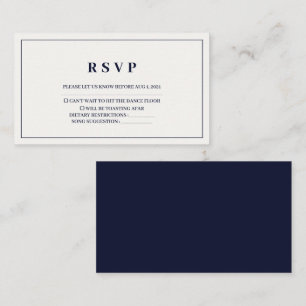 Vintage Royal Blue Wedding Rsvp Card