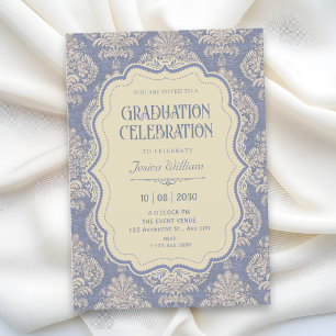 Vintage royal chinoiserie graduation invitation