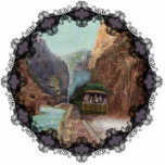 Vintage Royal Gorge Train Ornament Photo Sculpture Decoration<br><div class="desc">Vintage train postcard showing the Royal Gorge Canyon in Colorado in 1914 reprinted on this beautiful Christmas ornament with Victorian trim.</div>