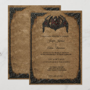 Vintage Royal Gothic Wedding Invitation