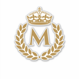 Vintage Royal King Golden Crown Name Initial Black