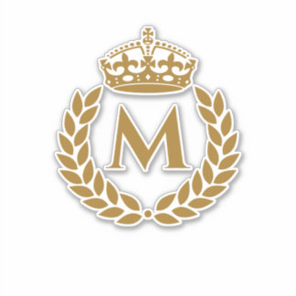 Vintage Royal King Golden Crown Name Initial Black