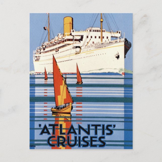 Vintage Royal Mail Atlantis Cruises Postcard (Front)