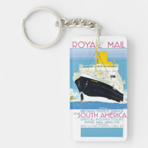 VINTAGE ROYAL MAIL TRAVEL POSTER KEY RING