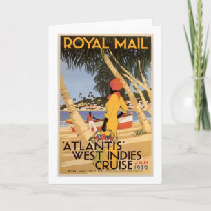 Vintage Royal Main Atlantis West Indies Cruise Jan Card