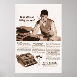 Vintage Royal Portable Typewriter Ad from 1949 Poster