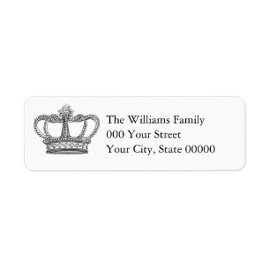 Vintage Royal Queen Crown Return Address