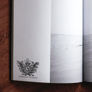 Vintage Royal Shield Custom Ex Libris, Book Rubber Stamp