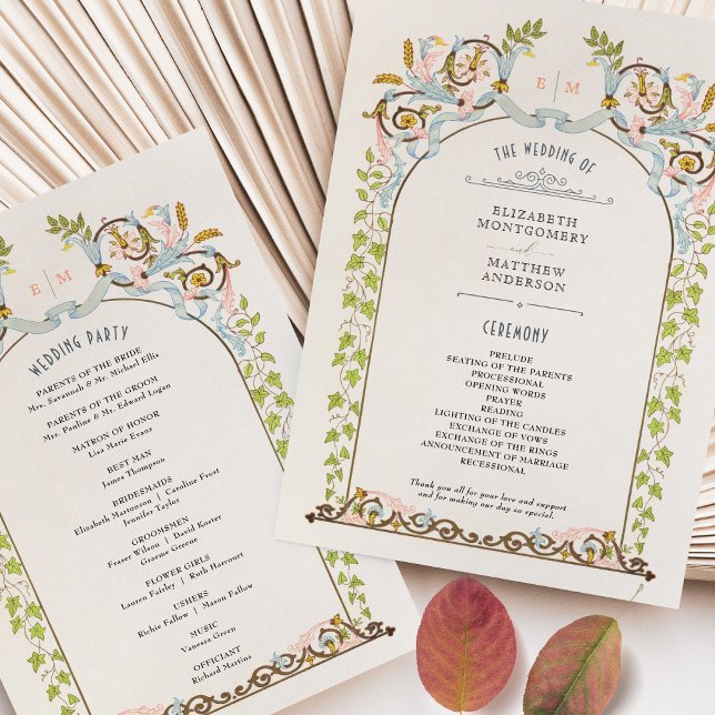 Vintage Royal Wedding Program Card (Creator Uploaded)