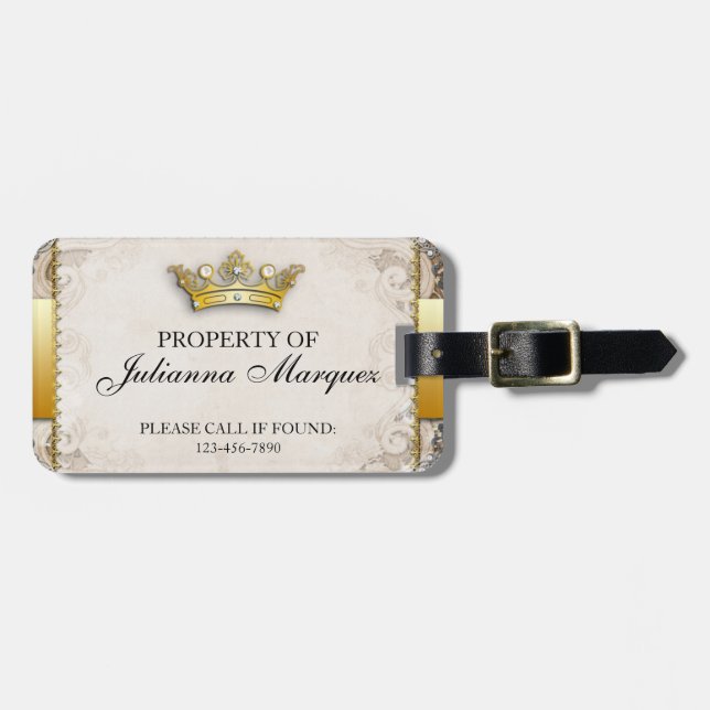 Vintage Royalty Property of Luggage Tag (Front Horizontal)