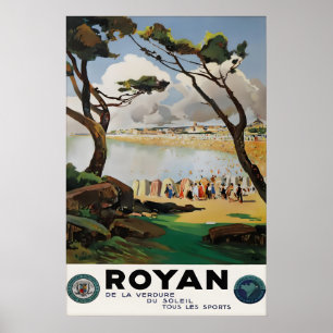 Vintage Royan Travel Poster Print, French Seaside