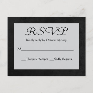 Vintage RSVP Grey & Black Chalkboard Post Card